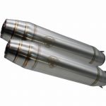 Scarico GPR Moto Guzzi Quota 1100 Es 1998/2001 Coppia di silenziatori omologati senza raccordo Deeptone Inox Caf? Racer